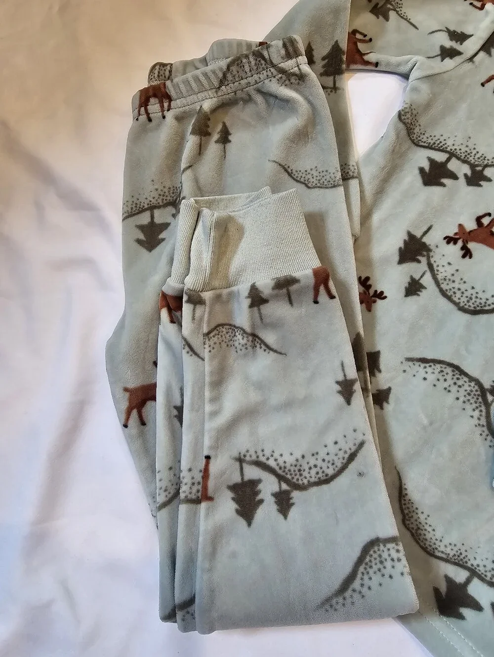 Carter's Sage Green Woodland Winter Pajamas- 5T